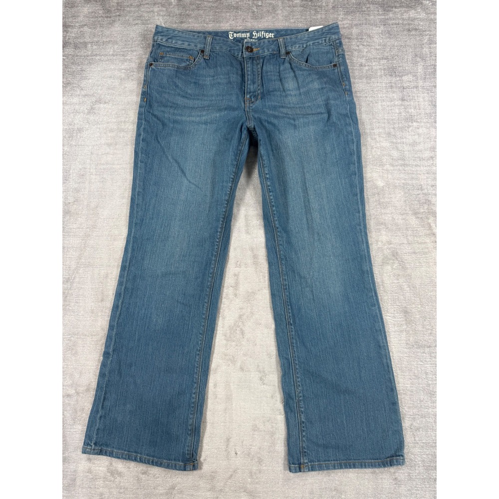 Tommy Hilfiger Jeans Womens 14S Blue Boyfriend  Mid Rise Bootcut Stretch Denim